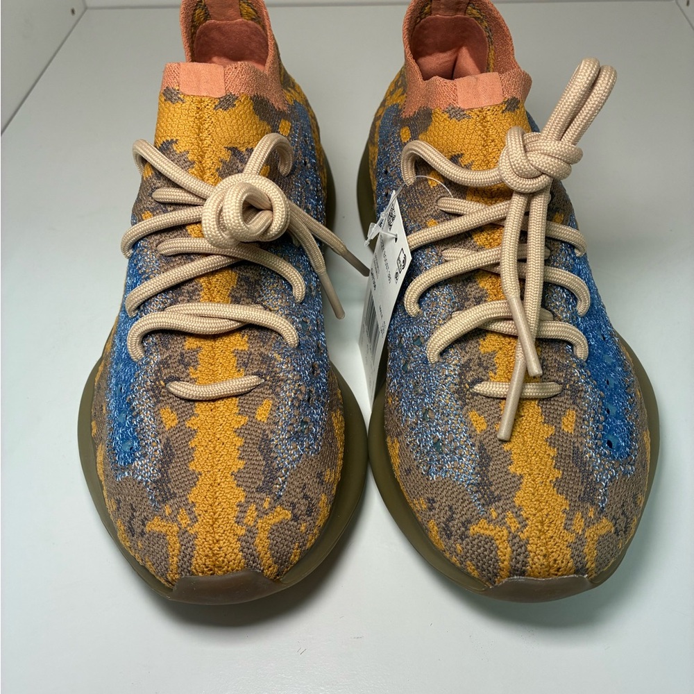 adidas Yeezy Boost 380 slip on Kids Sneakers in Blue, Yellow, and Brown